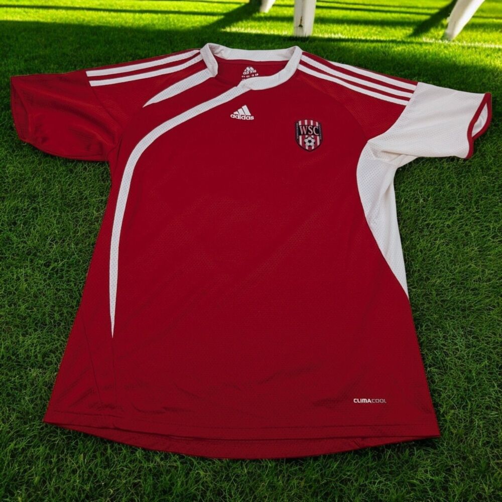 Adidas Soccer Jersey Youth Size Large #32 Shirt Clima Cool 365 ‎ Red
